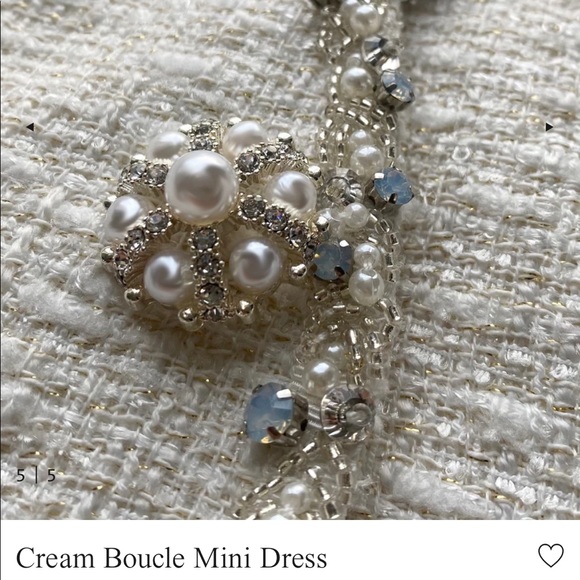 2022 spring Self-Portrait Cream Boucle Mini Dress - Picture 5 of 14